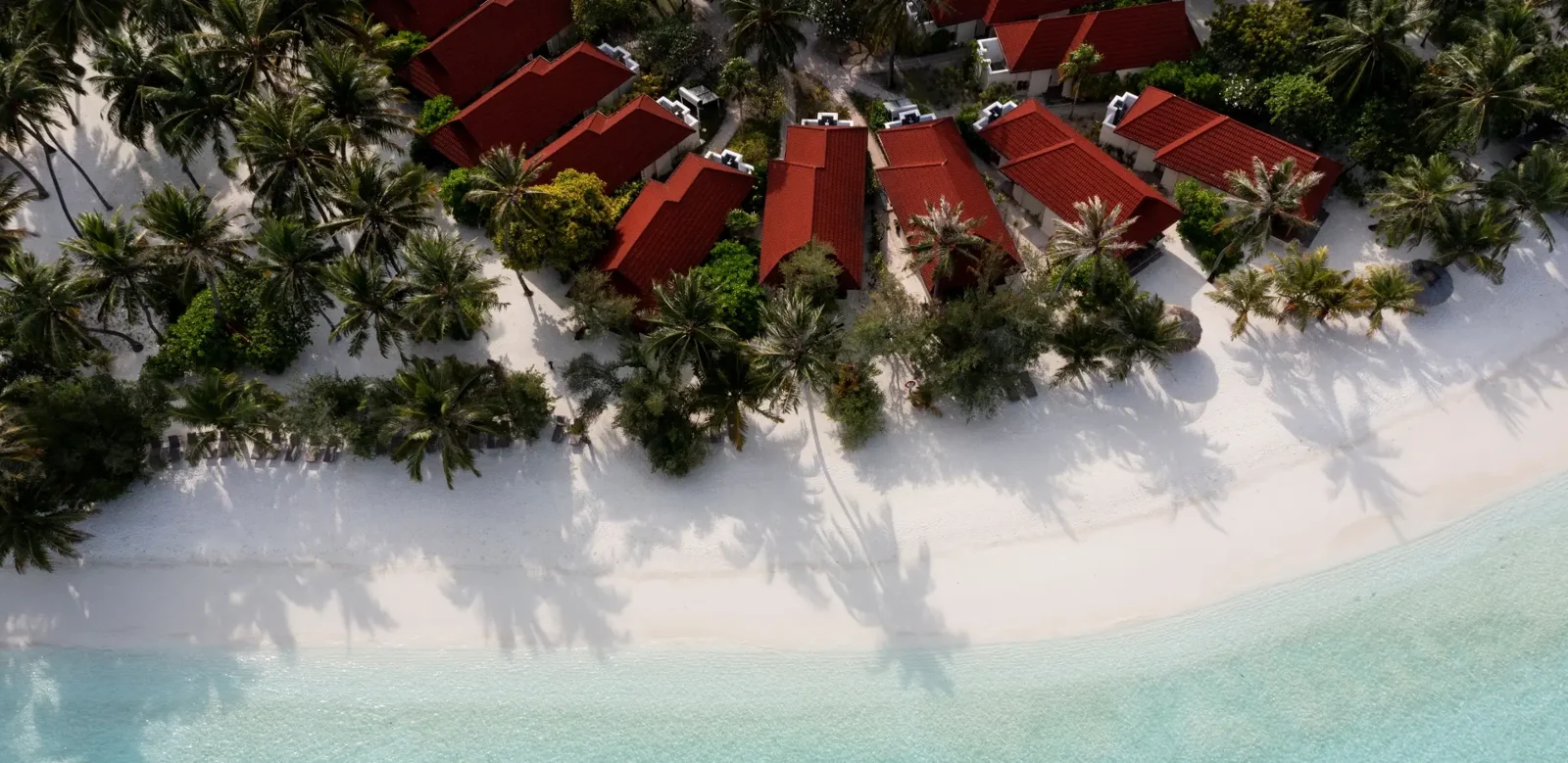 Пляж и пляжные виллы Niva Kurumba Maldives с высоты